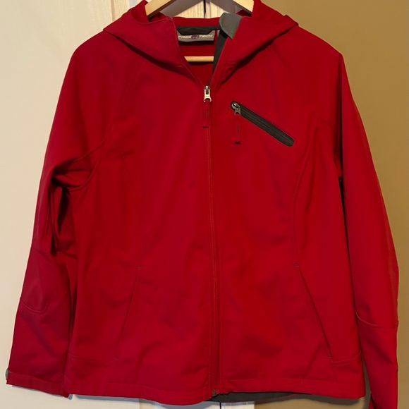 Women's Red Varsity Jacket - Picture 1 of 9